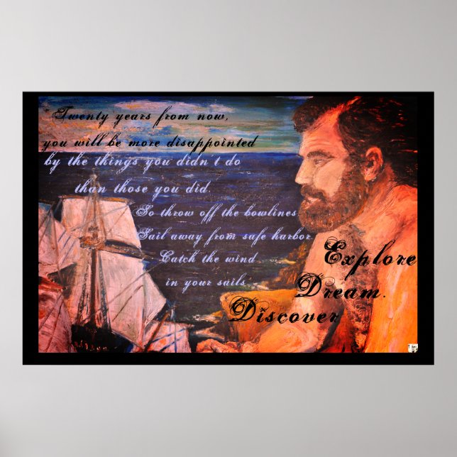 Poster Explorez. Rêvez. Découvrir (Devant)