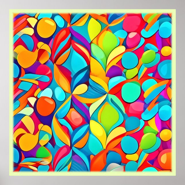Poster Explosion Abstraite florale (Devant)