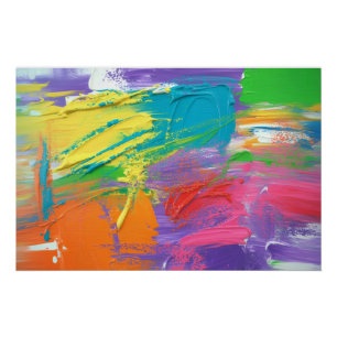 Poster Explosion Abstraite Haute Brillance