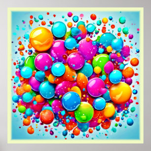 Poster Explosion colorée de bulle