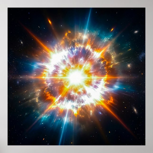 Poster Explosion cosmique Supernova Épique dans l'espace  (Devant)