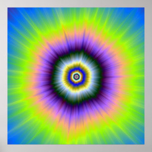 Poster Explosion d'affiches en jaune et violet