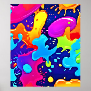 Poster Explosion d'art de couleur vibrante