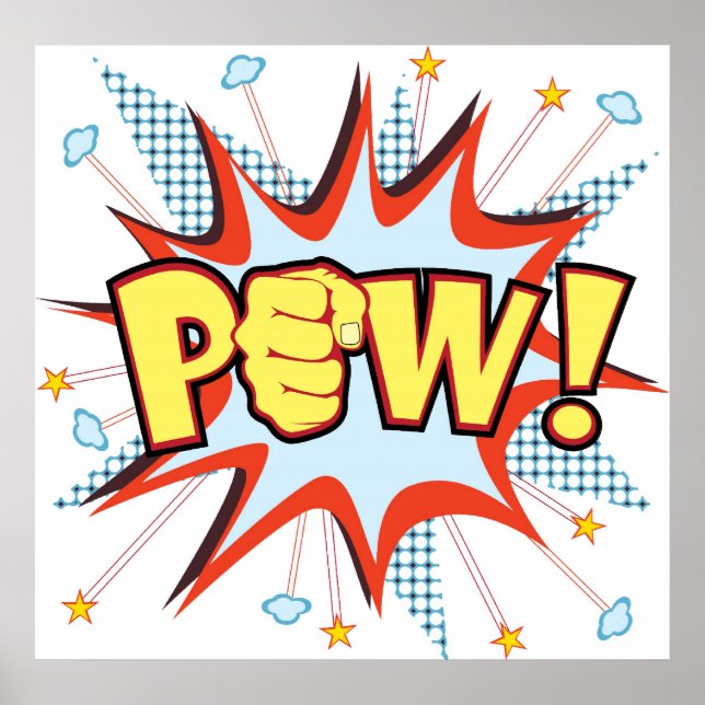 Poster explosion de bande dessinée de pow (Devant)