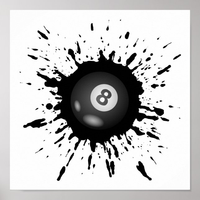 Poster Explosion de billard (Devant)