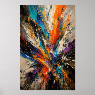Poster Explosion de Couleur Abstrait