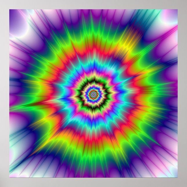 Poster Explosion de couleur psychédélique (Devant)