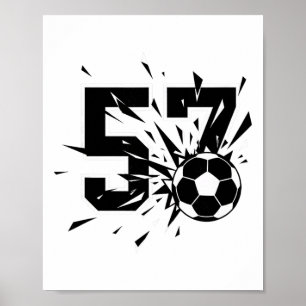 Poster Explosion de foot 57 Numéro 57 Style de fan de foo