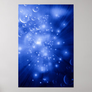Poster Explosion de Galaxie Bleu Cobalt