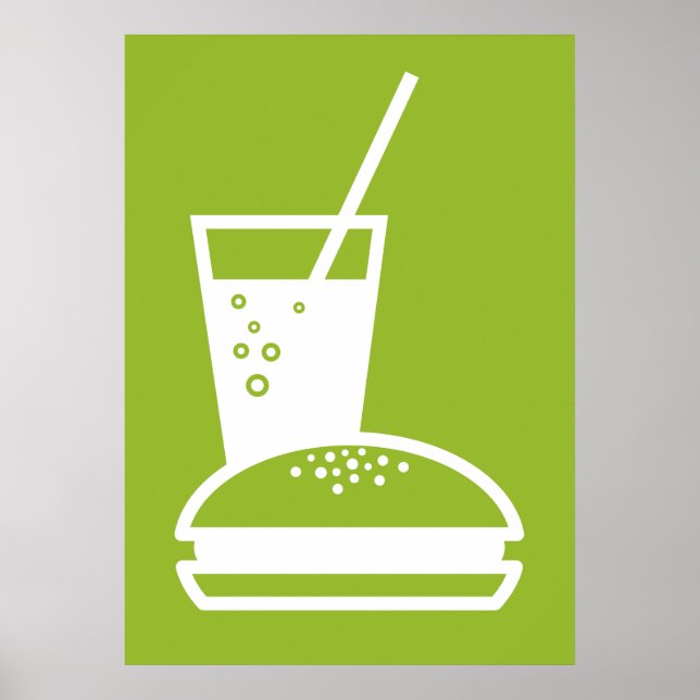 Poster explosion de goût vert burger et citron (Devant)