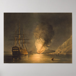 Poster Explosion De La Frégate À Vapeur USS Missouri