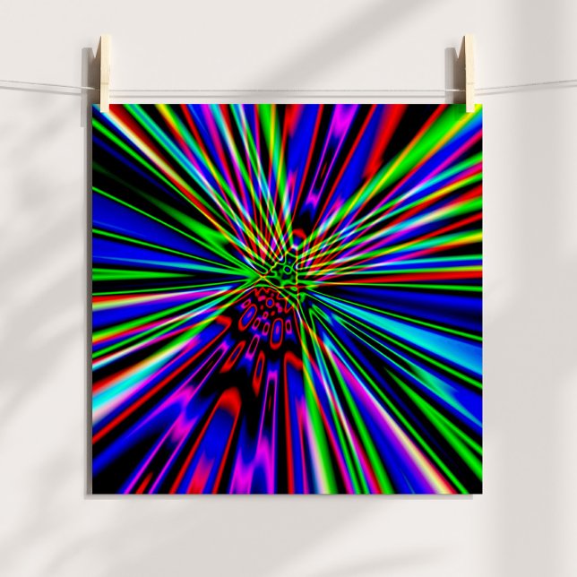 Poster Explosion de néon (Neon Explosion Abstract Digital Poster)