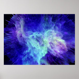 Poster Explosion de néon spatial no 1