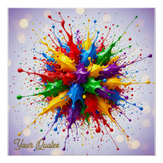 Poster Explosion de peinture liquide colorée - Art abstra