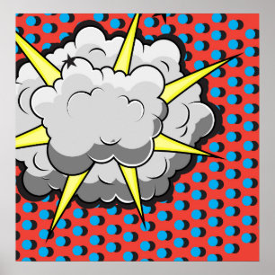 Poster Explosion de style comique pop art