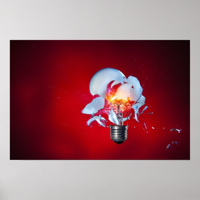 Poster Explosion d'une ampoule (Devant)