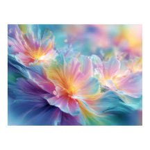 Explosion florale cosmique abstraite en pastel