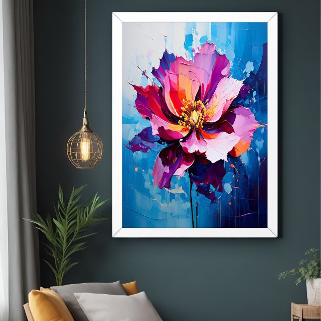 Poster Explosion florale éclatante Art floral Abstrait (Créateur téléchargé)