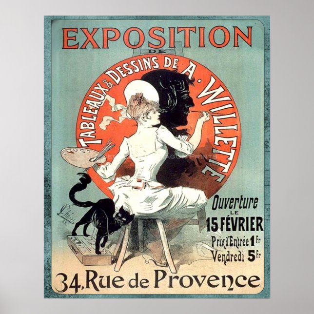 Poster Exposition Artiste Française Et Vintage (Devant)