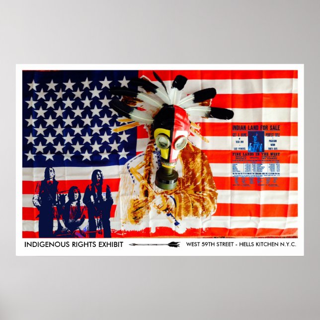 POSTER EXPOSITION ARTISTIQUE DES DROITS DES AUTOCHTONES - (Devant)