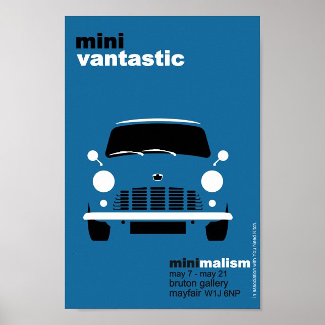 Poster Exposition classique Austin Mini Van (Devant)