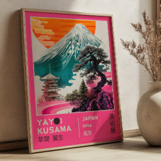 Poster Exposition d'art japonais Scenery Rose Yayoi Kusam