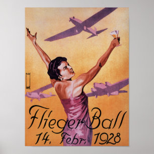 Poster Exposition d'aviation à l'affiche de promo de