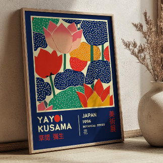 Poster Exposition Florale Yayoi Kusama Pop Art Rétro