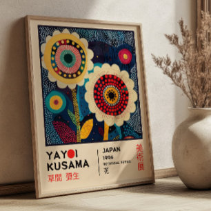 Poster Exposition Florale Yayoi Kusama Rétro Botanique