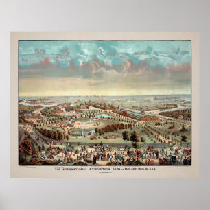 Poster Exposition internationale de Philadelphie vintage 