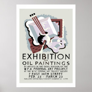 Poster Exposition Peintures à l'huile
