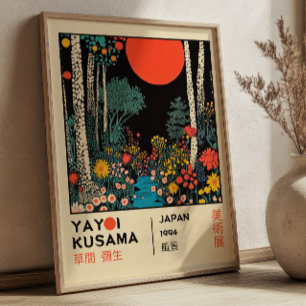 Poster Exposition RETRO Paysage Japonais Yayoi Kusama 