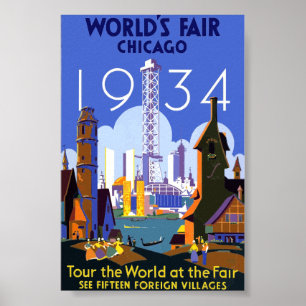 Poster Exposition universelle de Chicago de 1934