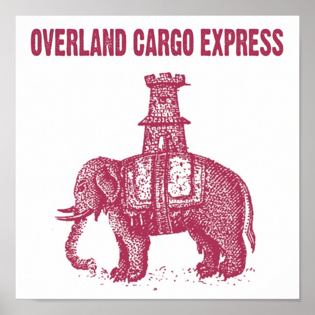 Poster Express de fret aérien éléphant (Devant)