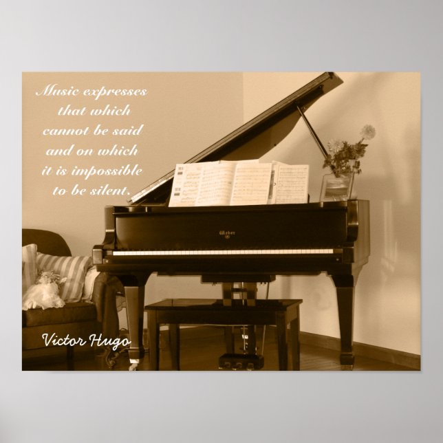 Poster Express de musique — citation de Victor Hugo - art (Devant)