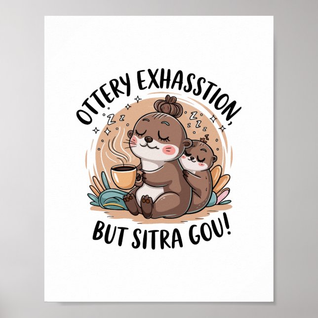 Poster Expression de l'Otterie mignonne Sloth et Baby (Devant)
