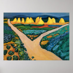 Poster Expressionisme vintage, champs végétaux par Macke