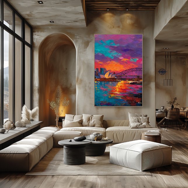 Poster Expressionist Sydney Skyline Vibrant Harbor City (Créateur téléchargé)