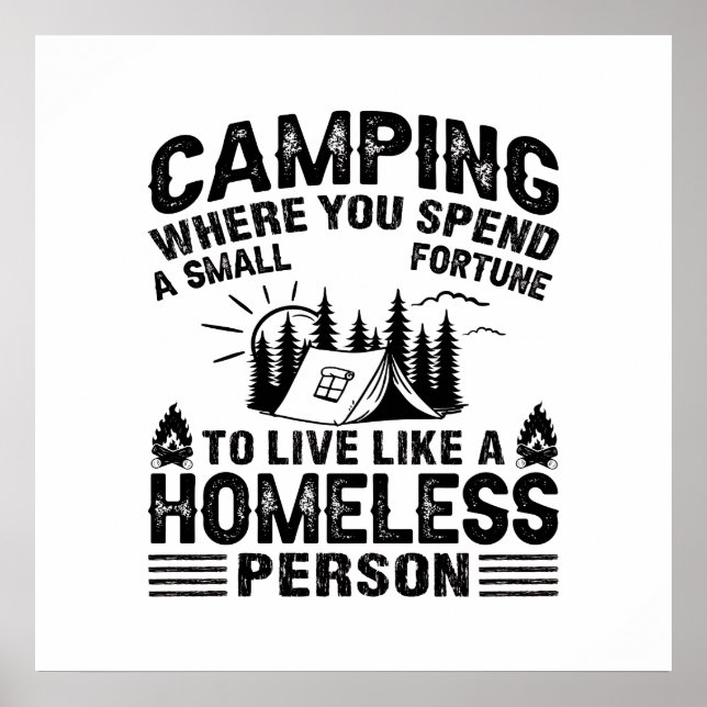 Poster Expressions drôles de camping (Devant)