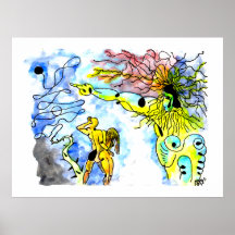 EXPULSION DU PARADIS -Encre et aquarelle