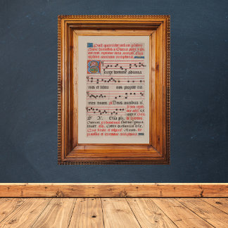 Poster Exsurge Domine Antiphon Manuscrit de Musique Médié