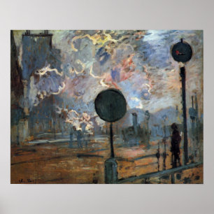 Poster Extérieur de la Gare Saint-Lazare par Claude Monet