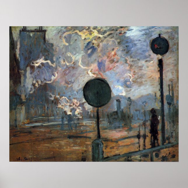 Poster Extérieur de la Gare Saint-Lazare par Claude Monet (Devant)