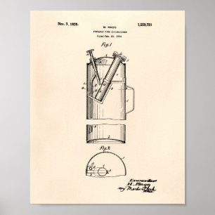 Poster Extincteur de feu portable 1925 - Vieux poivre