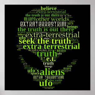 Poster Extra Terrestre Cherche La Vérité