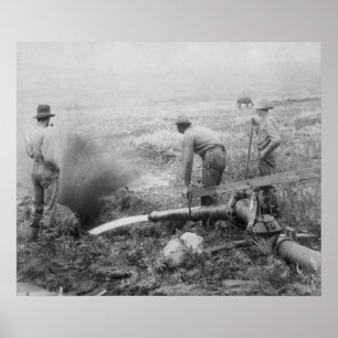 Poster Extraction de l'or hydraulique en photographie de