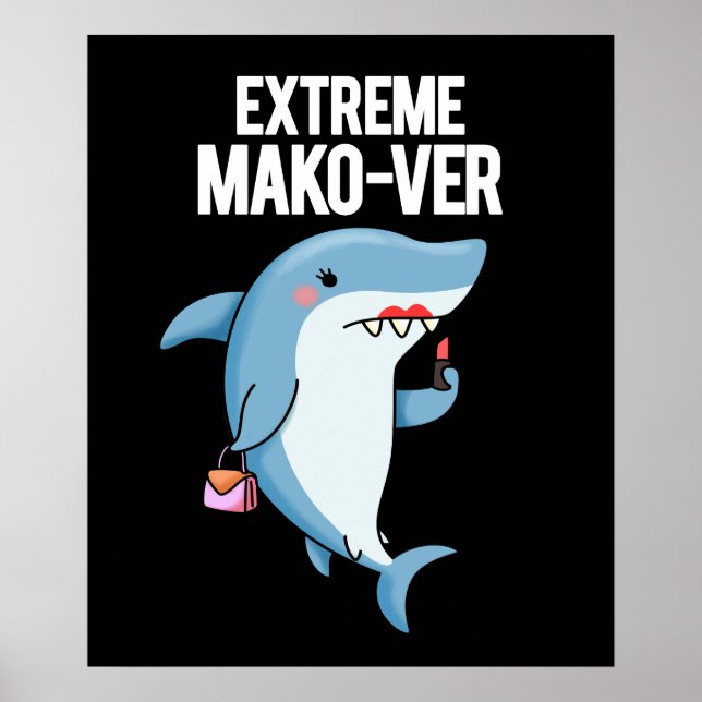 Poster Extreme Mako ver Funny Mako requin jeu de tir noir (Devant)