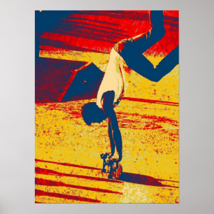 Poster Extreme Sports Freestyle Skateboard Trick