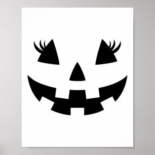 Poster Eyelashes Jack-o'-lantern Face Citrouille Hallowen