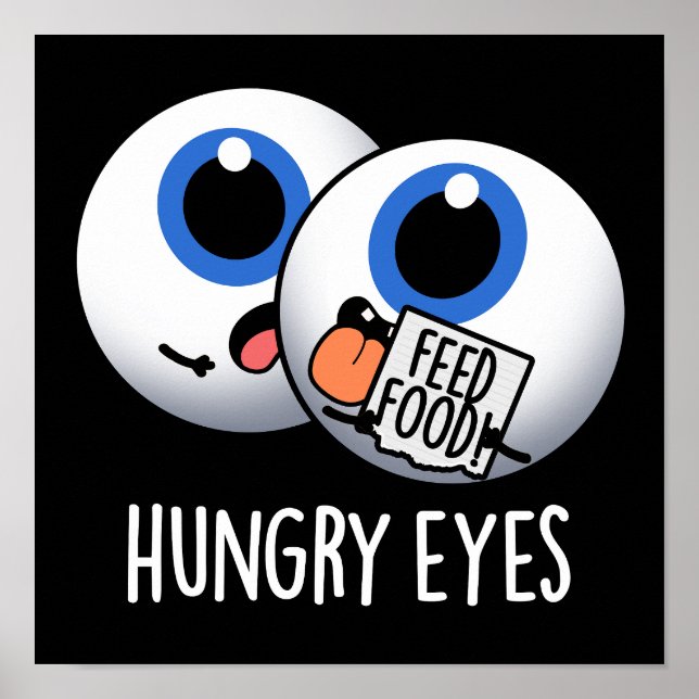 Poster Eyes affamés drôle Eyeball jeu de jouet Dark BG (Devant)